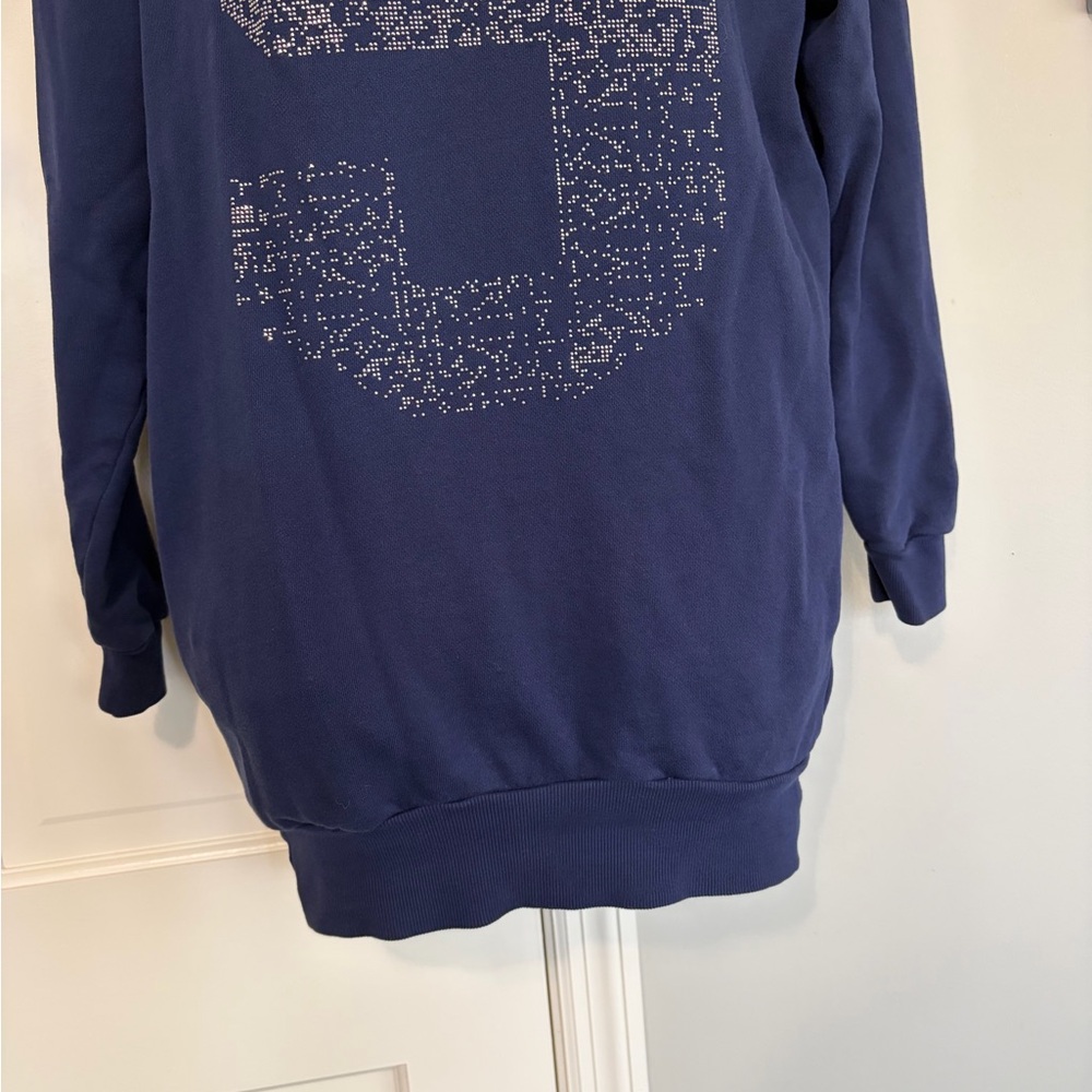 Women's Navy Pullover Hoodie with Large '9' Graphic - Picture 2 of 6